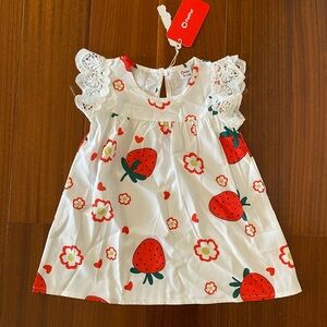 Baby Girl Sweet Strawberry Lace Dress White